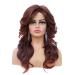 Rugelyss Vintage Dark Brown Rednish Maroon Wig - Women's Synthetic Full Wig for 70s Cosplay Costume - Buy Online on GoSupps.com
