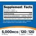 Nutricost Methylcobalamin B12 5000mcg - 120 Vegetarian Capsules | Non-GMO & Gluten Free - Buy Online on GoSupps.com