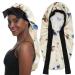 Sengterm long satin hair hood girls silky hat women long satin adjustable sleeping hat to sleep extra big satin sleeping cap for women long curls hair l-xl butterfly