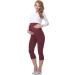 Be Mammy Maternity 3/4 Leggings - Size S, Claret | Comfortable and Stylish Maternity Wear - Buy Online on GoSupps.com