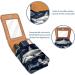Stylish Leather Lipstick Case Organizer with Mirror | Mini Lip Gloss Holder - Art Shark Fish Pattern - International Shipping - Buy Online on GoSupps.com