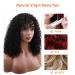 Kinky Curly Wig with Bangs - 16 Inch Human Hair Wig for Black Women | 180% Density Brazilian Virgin Hair | Glueless Non-Lace Wig - Buy Online on GoSupps.com
