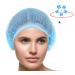 SETH-100 Pcs-21 Inches - Bouffant Disposable Hair Net Caps | Microblading | Tanning | Food Service | Sleeping Head Covers| Bonnets | Scrub Hat | Shower Cap | Bundled with 5 Prs of Disposable Gloves 21 Inch Blue