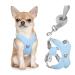 Pawaboo dog harness with dog leash set x-frame adjustable anti-train anti-embroidery dog breast dishes for small medium-sized dogs & puppies breathable dog vest with leash (s blue) S blue