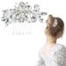 DonLeeving Bride Wedding Crystal Hair Bridal Flower Side Hair Clip Rhinestone Bridal Comb Barrette Handmade Flower Hair Clip Head Pieces Bridal Headpiece Wedding Accessories for Women and Girls