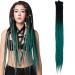 Thin 0.6cm synthetic dreadlock extensions handmade 24 inch 20 strands crochet hair long crochet braids hip-hop soft dreads hair extensions 24inch-two colors 2-green#