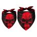 Dog hooks with red skull pattern triangular cloth for small medium-sized and large dogs and cats pet sake triangular cloth bib 2 pieces multi-colored 12