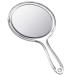 Queekay Clear Double Sided Handheld Mirror 1x/2x Magnification Mirror with Handle Cosmetic Mirror Makeup Travel Rounded Makeup Mirror