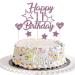 Purple Glitter Happy 11th Birthday Cake Topper with Cupcake Toppers - 11th Birthday Cupcake Decoration 11th Birthday Cake Decor for Boys or Girls (11th)