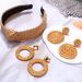 NVENF 6Pack Boho Rattan Earrings & Straw Headbands Set | Summer Beach Hair Accessories for Women - Style 2 - Buy Online on GoSupps.com