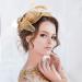 Lurrose Fascinators Hat Headband Women Tea Party Hair Clip 1920s Prom Queen Headpiece for Special Events Wedding Party (Golden) 22X18X5CM - Buy Online on GoSupps.com
