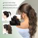 FINE PLUS Synthetic Curly Wavy Claw Clip Ponytail Extension - 18INCH Dark Cool Brown with Caramel Blonde Highlights - Perfect for Daily & Party Use - Buy Online on GoSupps.com