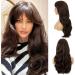 FAELBATY Long Brown Curly Wave Wig with Bangs - 26 Synthetic Cosplay Wig for Women - Buy Online on GoSupps.com