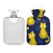 Mnsruu Hot Water Bottle with Soft Cover Cartoon Cat Hot Water Bottle Great Gift for Women Kids Christmas 2L