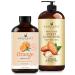 Handcraft Blends Body Glow Set: Sweet Almond Oil (16 Fl Oz) and Orange Essential Oil (4 Fl Oz) 100% Pure & Natural for Uplifting Massage and Skin Glow