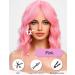 Wokestar Pink Bob Curly Wig with Fringe | Short 12 Inch Synthetic Wavy Wig for Women - Buy Online on GoSupps.com