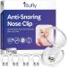 Anti Snoring Nose Clips, Nasal Clip Snore Stopper Devices Made of Comfortable Flexing Silicone with Magnets Promote Quiet Restful Sleep - Clear, Discreet, Travel-Friendly Snoring Solution (6 Pack)