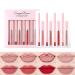 6 Velvety Matte Liquid Lipsticks + 6 Matching Smooth Lip liner Pencil One Step Lips Makeup Kits Waterproof Long Lasting Velvety Matte Lipstick Lip Makeup Gift Kit for Women Girls