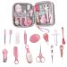Wood collection baby care set 14 partly care set of newborn baby care set of newborn baby care accessories baby culture bag-care set for kindergarten newborn boy girl 14-part#pink