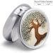 Round Pill Box - Tree Printed 3 Compartment Portable Medicine Organizer | Decorative Metal Pocket Pill Case - Style 17 - Buy Online on GoSupps.com