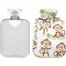 NAANLE Cartoon Monkey Hot Water Bottle - 1L Transparent Heat Bottle for Bed Hand & Foot Warmer Pain Relief & Cold Therapy - Buy Online on GoSupps.com
