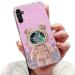 Tivenfezk Nadoli for Samsung Galaxy A14 5G Treibsand B r Astronaut Hidden Stand Shell caricature glitter astronaut stand Soft silicone bling cell phone case.