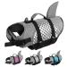 SUNFURA Dog Life Jacket, Shark Fin Design Pet Life Vest Dog Safety Preserver with High Buoyancy & Rescue Handle for Swim, Pool, Beach, Boating, Adjustable Ripstop Lifesaver for Small Medium Dogs X-Large Silver