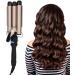 3 Barrel Curling Iron Wand - Hair Waver Curler Styling Tool | Gold 110-240V with LCD Display | Suitable for All Hair Types - Buy Online on GoSupps.com