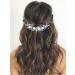 GORAIS Flower Bride Wedding Hair Vine Crystal Bridal Headpieces Pearl Hair Accessories for Women and Girls (A-Silver)