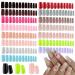 LoveOurHome 15 Colors Medium Square Press on Nails Kit Colored Straight Fake Nails Full Cover Artificial Fingernails Manicure Decor 360pc for Women and Girls