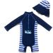 BONVERANO Baby Boy Long-Sleeved UV 50+ Swimsuit, Blue, 3 Months - Buy Online on GoSupps.com