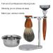 Premium 4-Piece Shaving Set for Men - Manual Razor Stainless Steel Stand Brush & Bowl - International Shipping Available - Buy Online on GoSupps.com