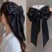 W WEILIRIAN Satin Hair Bow Long Bow Hair Clips Band Hair Clips Clip Large Plain Hair Bun Hair Pin French Hair Clip Scrunch ies Horse Tail Accessories (Black) - Buy Online on GoSupps.com