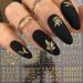 Flowers Nail Art Stickers Decal 3D Self-Adhesive Gold Flower Leaf Lace Nail Supplies Flower Nail Stickers Geometry Line Nail Designs for Women Girls Nail Art Decorations(Gold), BL-001MJ