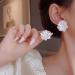YienDoo Large White Flower Earrings | Vintage Floral Petal Studs for Weddings & Proms - Buy Online on GoSupps.com