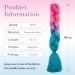 Tess Braids Extensions Blue 60 cm | Jumbo KanCalon Ombre Hair Braids for Box Braids - 100g Bundle (1 Piece Rosa/Blue) - Buy Online on GoSupps.com