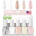 Eternal White French Nail Polish Set (ET VOILA) - 13.5ML 5 pc Clear Nail Polish Set for Girls - Lasting & Quick Dry Pastel Nail Polish Set for Women for Home DIY Manicure & Pedicure - Made in USA