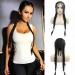 Natural Black Double Braided Wigs With Baby Hair Drag Queen Synthetic Lace Front Wigs For Women Female Cosplay Party Wigs 24"