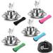 Odoland 25pcs Stainless Steel Utensils Camping Tableware Kit with Plates Cups Forks Spoons and Knives for 4 Cutlery Flatware Set for Backpacking Outdoor Camping Hiking and Picnic