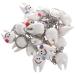 KVSERT 20pcs Tooth Shape Keychain Cute Dental Gift White/Silver One Size