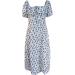 Women's Floral Flowy Boho Midi Dress - Short Sleeve Summer Beach Split Long Dress in Light Blue - Size Small - Buy Online on GoSupps.com