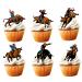 18pcs Cowboy Cupcake Toppers for Boys Girls Western Birthday Party Decorations Cow Cowboy Hats Boots Cake Decorations Rodeo Bullfight Bull Party Supplies