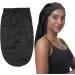 SAYMRE Long Silk Bonnet - 100% Mulberry Silk Sleep Cap for Women | Adjustable Elastic Band | Silk Satin Wrap for Curly Hair & Dreadlocks - Black - Buy Online on GoSupps.com