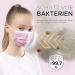 HARD 50-Pack Disposable Face Masks - Small Size Raspberry Pink | Made in Germany | CE Certified | Triple Layer Filtration | Elastic Earloops | Breathable | Type IIR - 99.78% Filtration - Buy Online on GoSupps.com