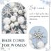 Handcess Bridal Pearls Hair Comb Splitter Rhinestone Star Hair Pieces Crystal Bridal Side Combs Wedding Hair Accessories for Women and Girls - Buy Online on GoSupps.com