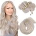 Moresoo hair extension natural hair color #60a blond fleece 55.9 cm 100% remy soft and silky with microrloops hair extension real hair 1 g/strand 50 g
