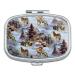 Wolf Pack Baby Wolves Snow Mountains Pattern Rectangle Pill Case Trinket Gift Box