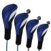 Lybile Golf Club Head Covers for Fairway Woods Driver Hybrids, 4Pcs Long Neck Mesh Golf Club Headcovers Set with Interchangeable No. Tags 3 4 5 6 7 X (Blue)