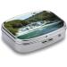 Krka River Waterfalls Pill Box | 2 Compartment Portable Medicine Organizer | Decorative Metal Pill Case for Travel & Everyday Use - Buy Online on GoSupps.com