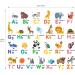 Decowall Colourful Animal Alphabet ABC Kids Wall Stickers - Panda Giraffe Zoo Learning Letter Decals for Nursery & Bedroom - Buy Online on GoSupps.com